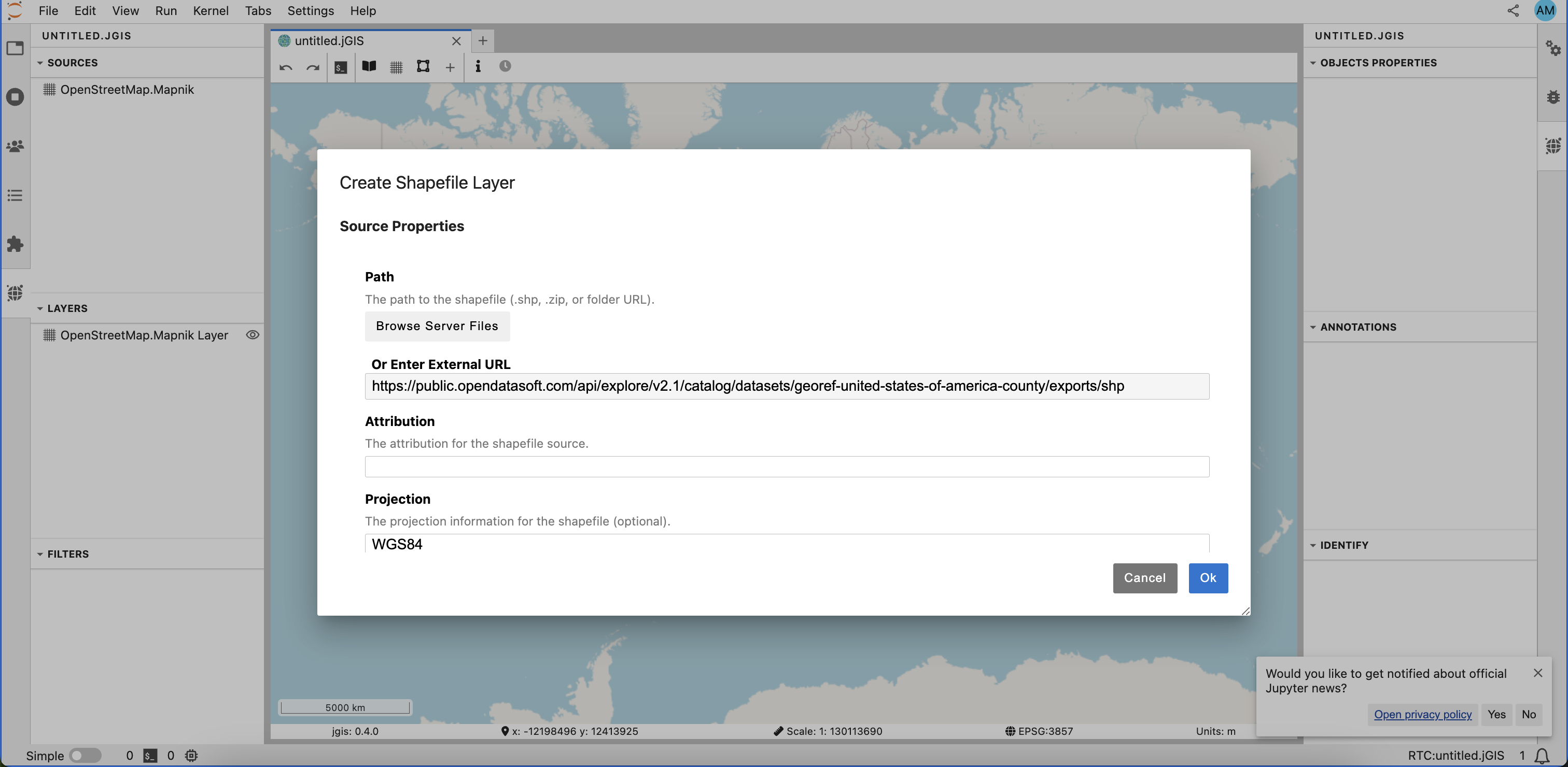 Set Shapefile Layer